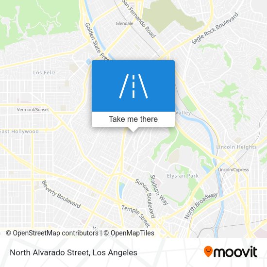 North Alvarado Street map