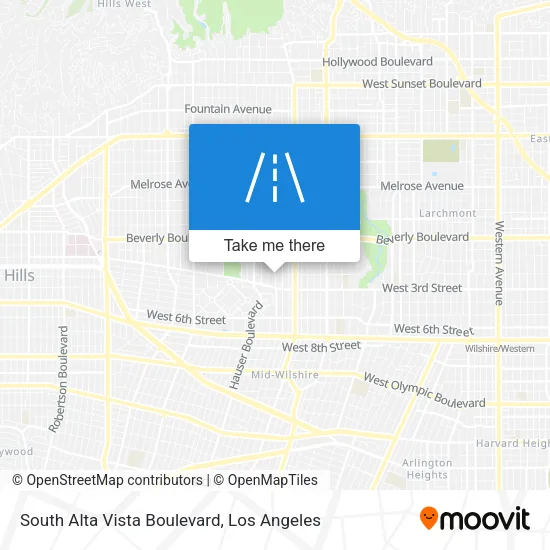 South Alta Vista Boulevard map