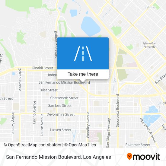 Mapa de San Fernando Mission Boulevard