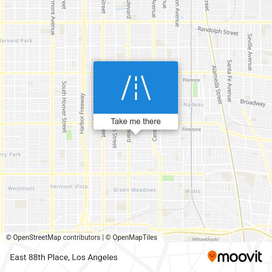 East 88th Place map