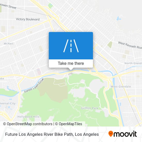 Mapa de Future Los Angeles River Bike Path
