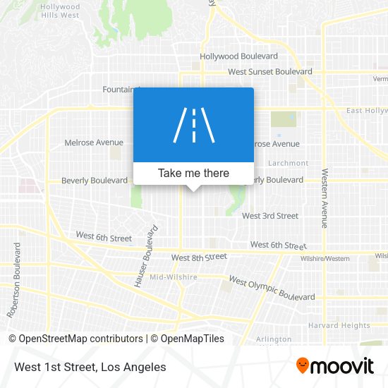 West 1st Street map
