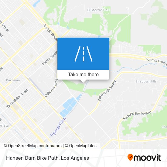 Hansen Dam Bike Path map