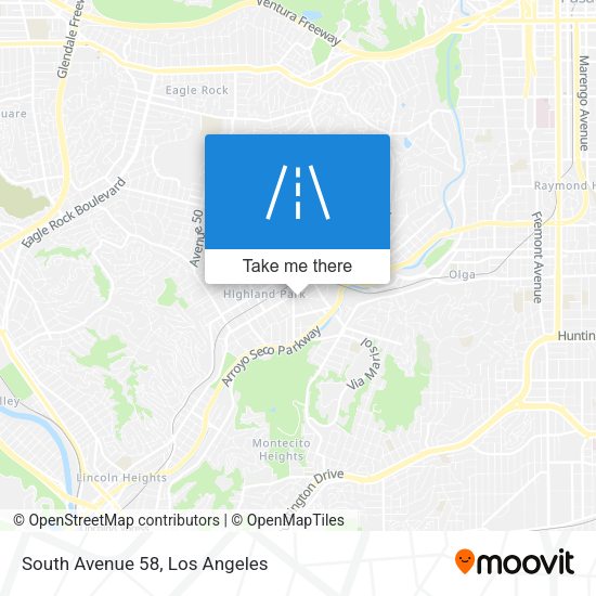 South Avenue 58 map