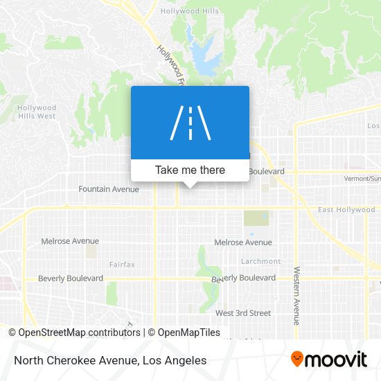 North Cherokee Avenue map