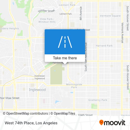 West 74th Place map