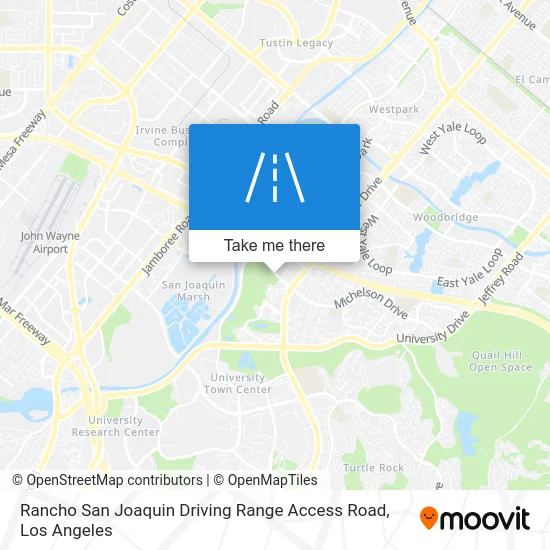 Rancho San Joaquin Driving Range Access Road map