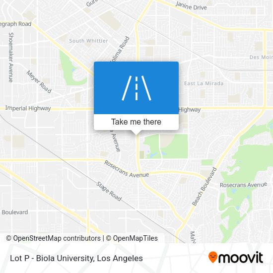 Lot P - Biola University map