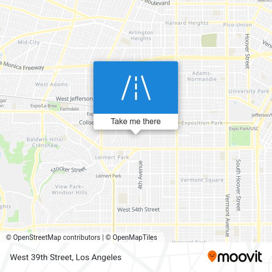 West 39th Street map