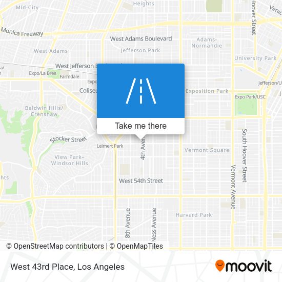 West 43rd Place map