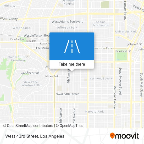West 43rd Street map