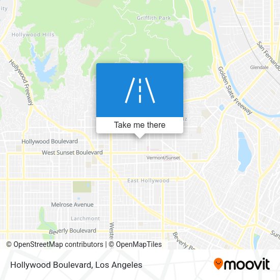 Hollywood Boulevard map