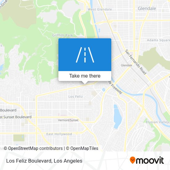 Los Feliz Boulevard map