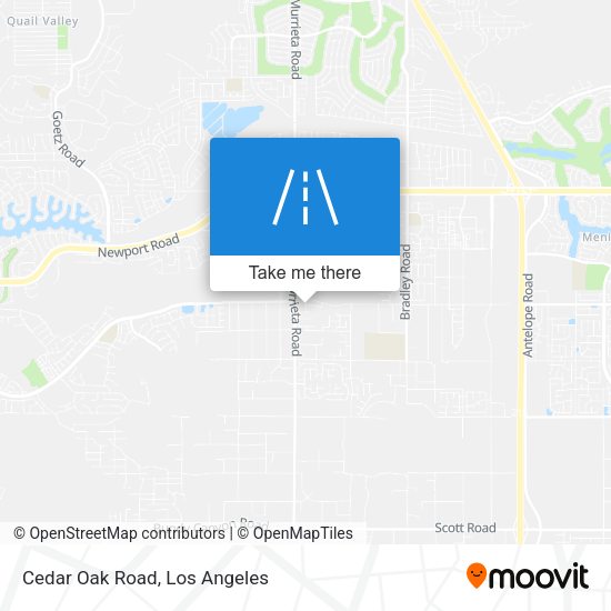 Cedar Oak Road map