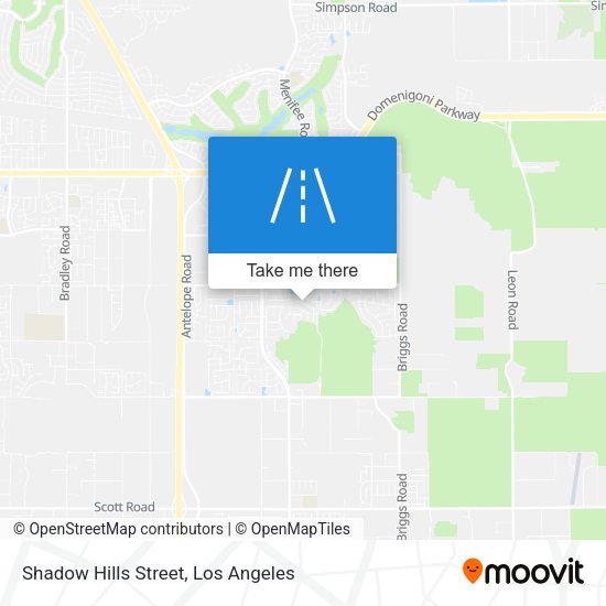 Shadow Hills Street map