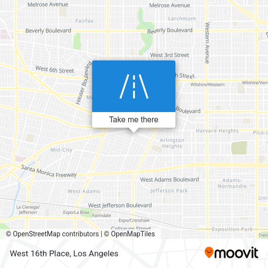 West 16th Place map