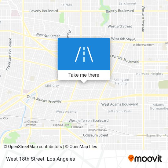 West 18th Street map