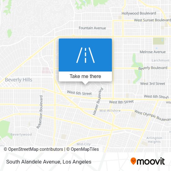 South Alandele Avenue map