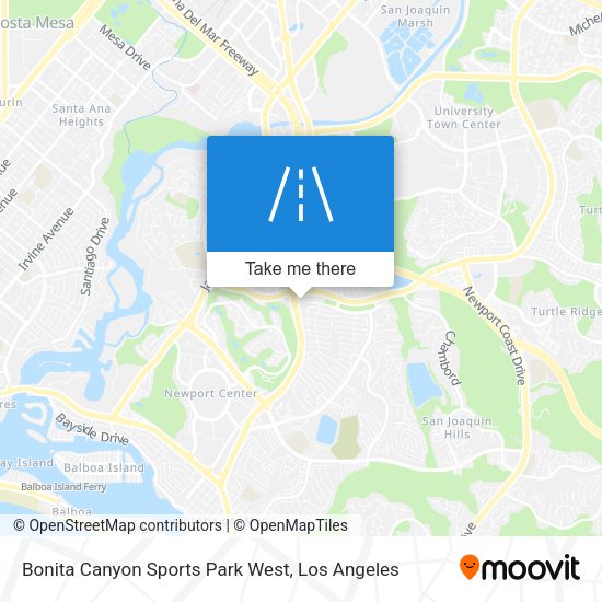Mapa de Bonita Canyon Sports Park West