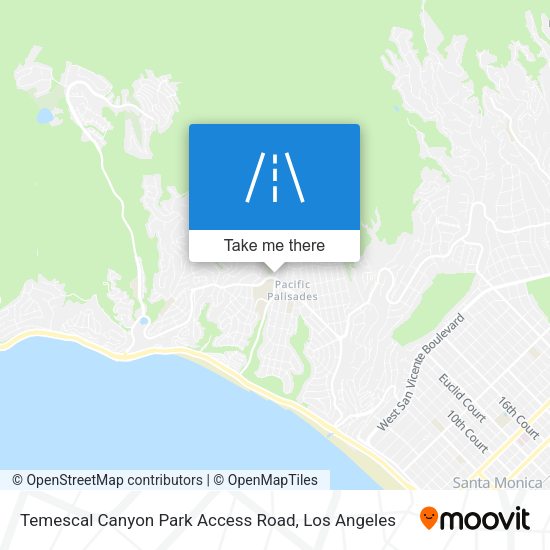 Mapa de Temescal Canyon Park Access Road