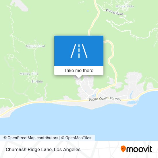 Chumash Ridge Lane map