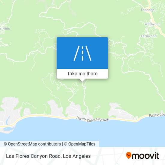 Las Flores Canyon Road map