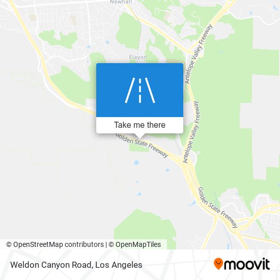 Weldon Canyon Road map