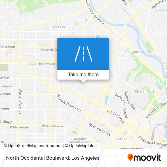 North Occidental Boulevard map