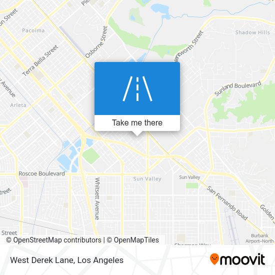 West Derek Lane map