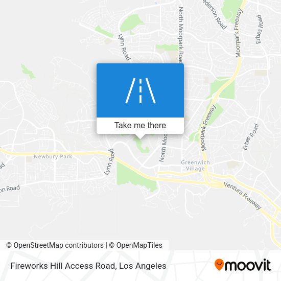 Fireworks Hill Access Road map