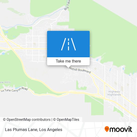 Las Plumas Lane map