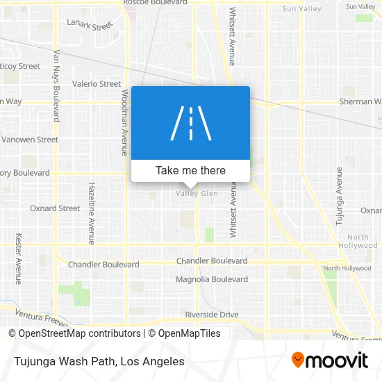 Tujunga Wash Path map
