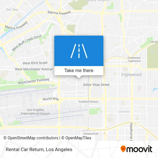 Rental Car Return map