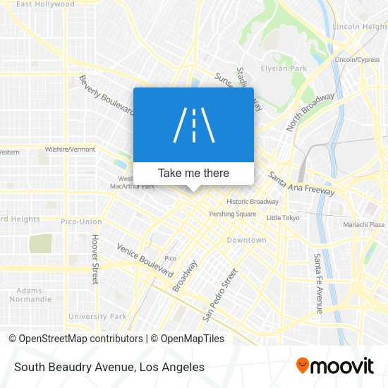 Mapa de South Beaudry Avenue