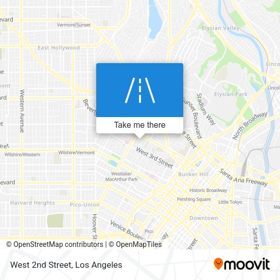 West 2nd Street map