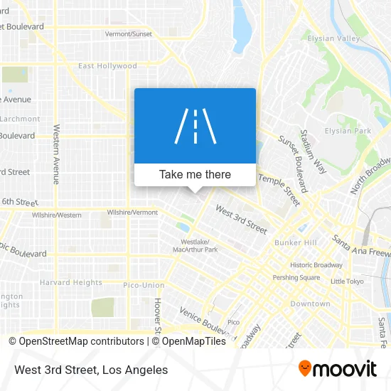 West 3rd Street map