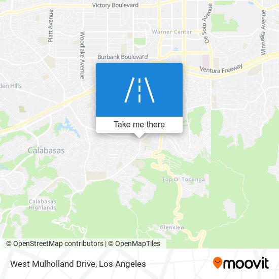 West Mulholland Drive map