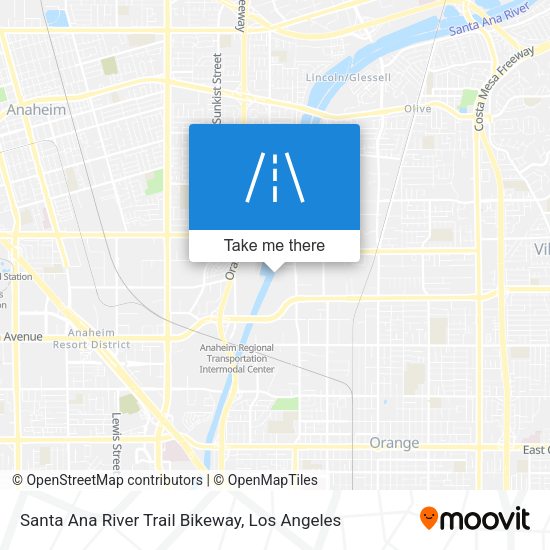 Santa Ana River Trail Bikeway map