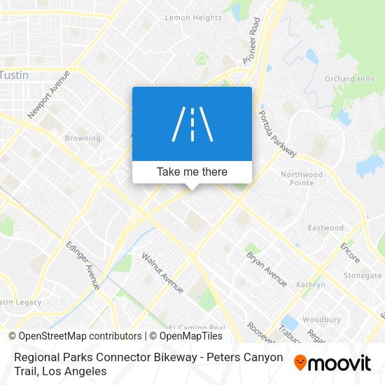 Regional Parks Connector Bikeway - Peters Canyon Trail map
