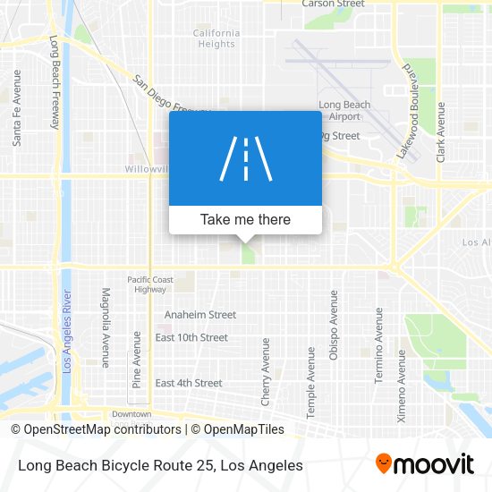 Long Beach Bicycle Route 25 map