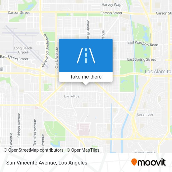 Mapa de San Vincente Avenue