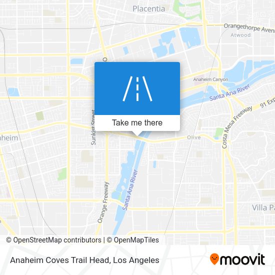 Anaheim Coves Trail Head map