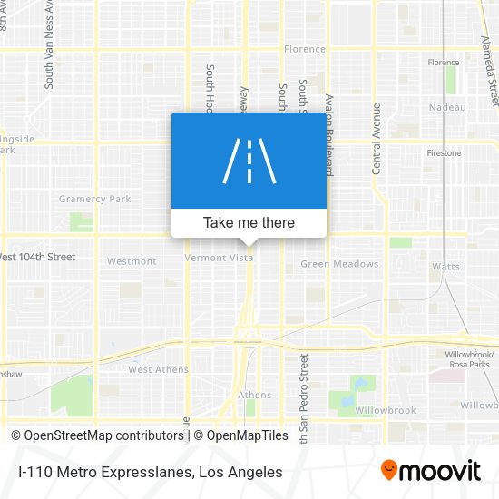 I-110 Metro Expresslanes map