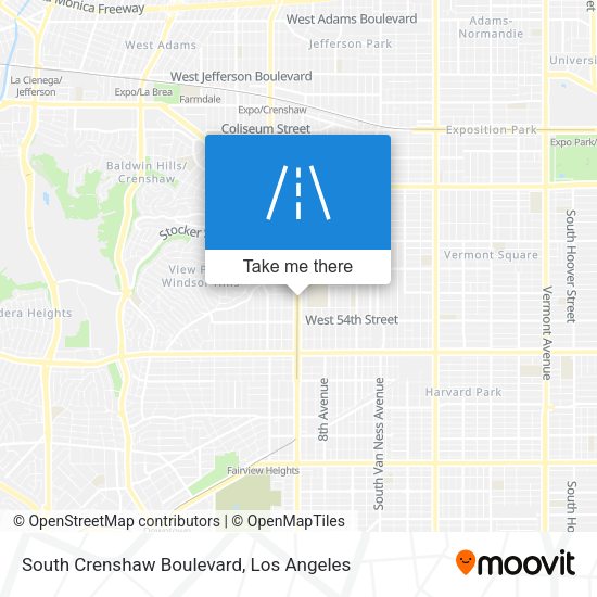 South Crenshaw Boulevard map