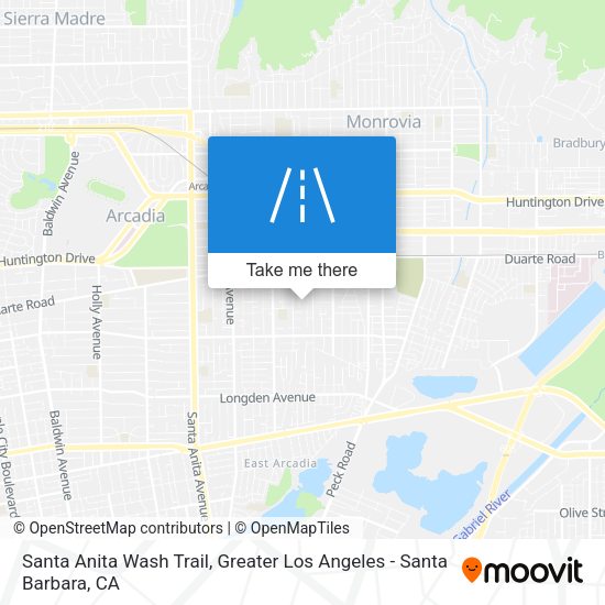Mapa de Santa Anita Wash Trail