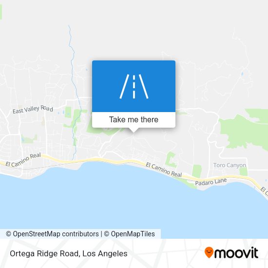 Ortega Ridge Road map