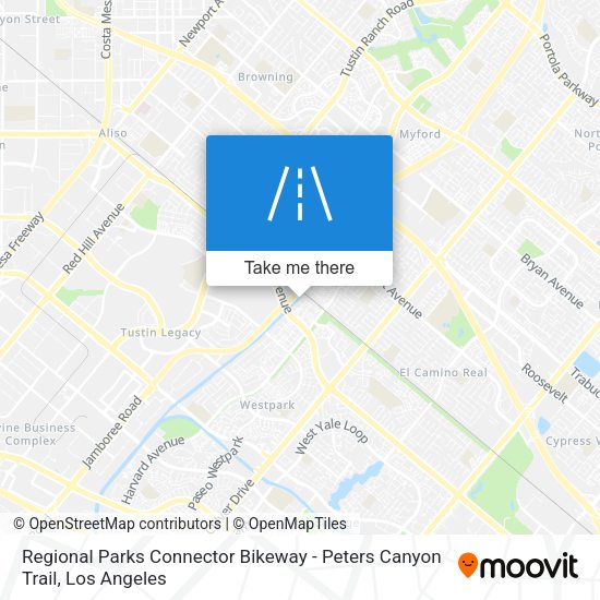 Regional Parks Connector Bikeway - Peters Canyon Trail map