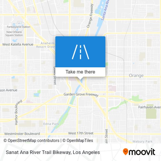 Sanat Ana River Trail Bikeway map