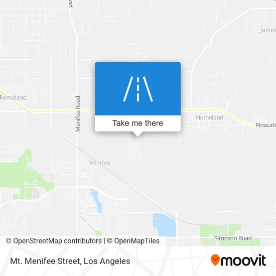 Mt. Menifee Street map