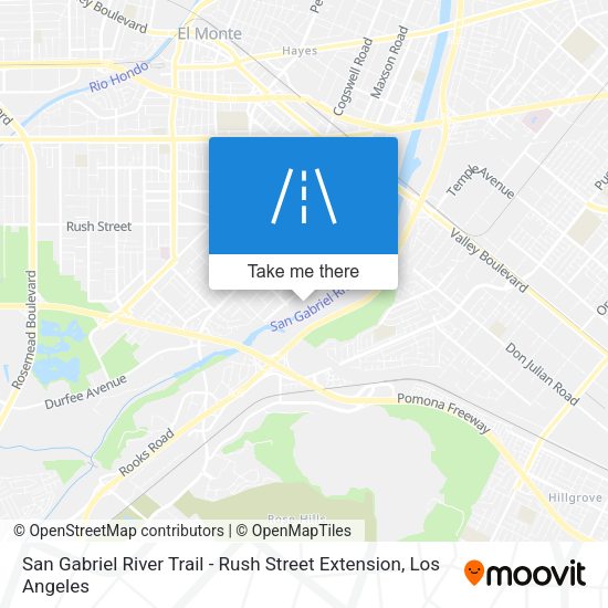 Mapa de San Gabriel River Trail - Rush Street Extension